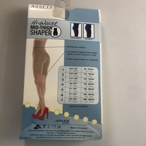 ASSETS by SPANX Women's High Waist Mid thigh Shaper Nude Size 4 165-220 LBS - Picture 8 of 11